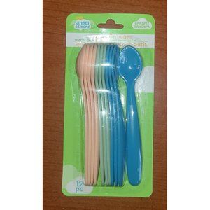 Set of 12 Infant Baby Toddler Child BPA FREE Reusable Plastic Spoons